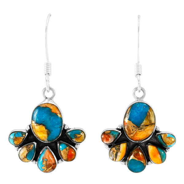 Spiny Turquoise Earrings Sterling Silver E1443-C89