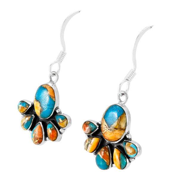 Spiny Turquoise Earrings Sterling Silver E1443-C89