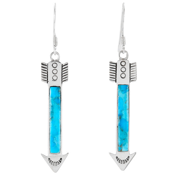 Turquoise Arrow Earrings Sterling Silver E1445-C75
