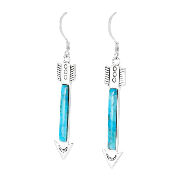 Turquoise Arrow Earrings Sterling Silver E1445-C75