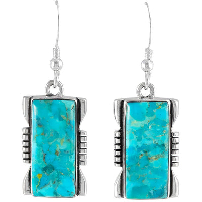 Turquoise Earrings Sterling Silver E1446-C75