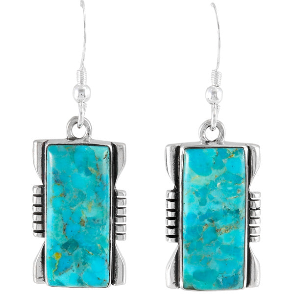 Turquoise Earrings Sterling Silver E1446-C75