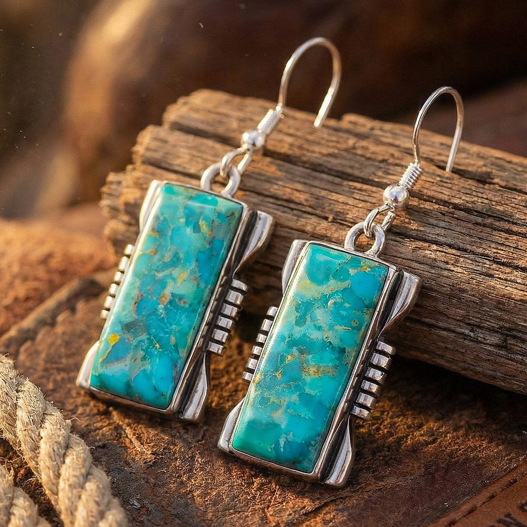 Turquoise Earrings Sterling Silver E1446-C75