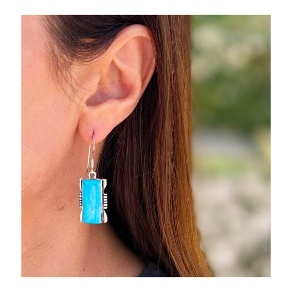 Turquoise Earrings Sterling Silver E1446-C75