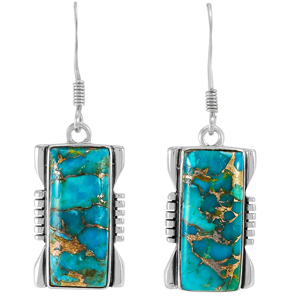 Matrix Turquoise Earrings Sterling Silver E1446-C84