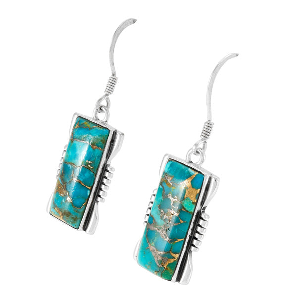 Matrix Turquoise Earrings Sterling Silver E1446-C84