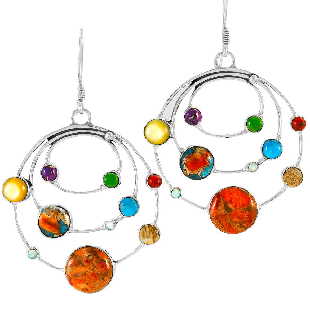 Planets Multicolor Earrings Sterling Silver E1448-C71
