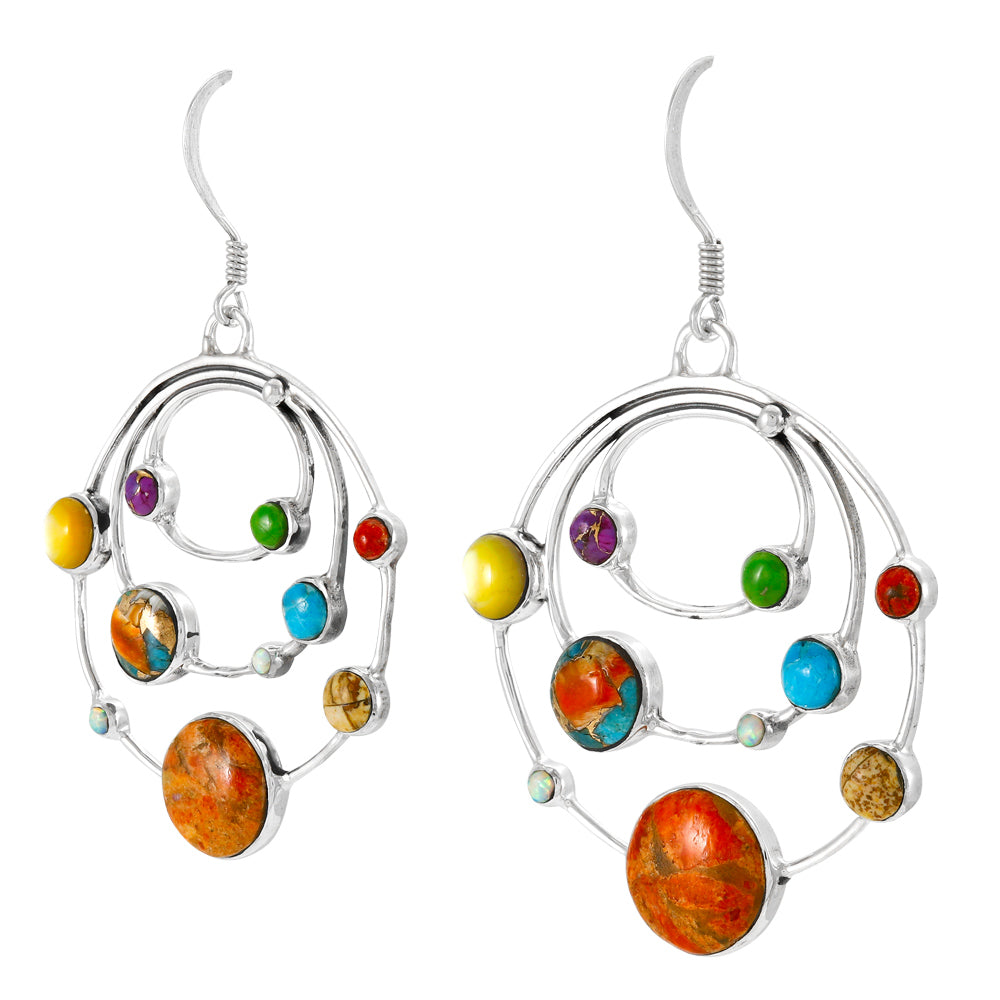Planets Multicolor Earrings Sterling Silver E1448-C71