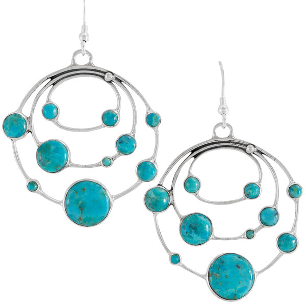 Planets Turquoise Earrings Sterling Silver E1448-C75