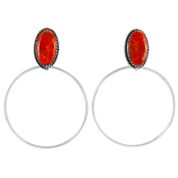 Coral Earrings Sterling Silver E1449-C74