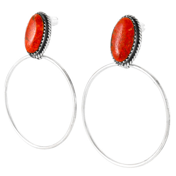 Coral Earrings Sterling Silver E1449-C74