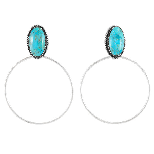 Turquoise Earrings Sterling Silver E1449-C75