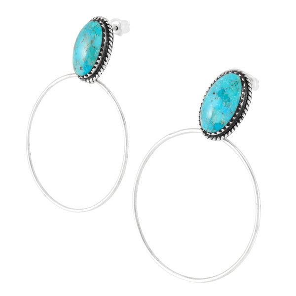 Turquoise Earrings Sterling Silver E1449-C75
