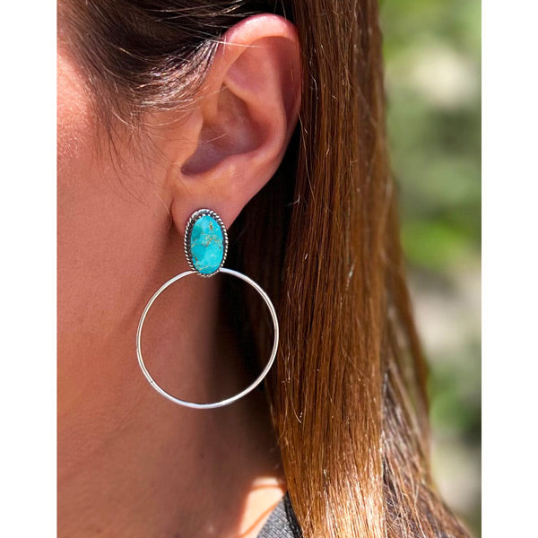 Turquoise Earrings Sterling Silver E1449-C75