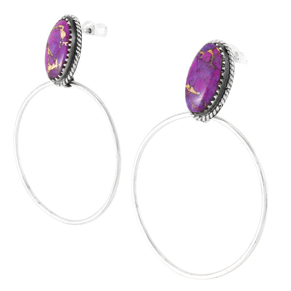 Purple Turquoise Earrings Sterling Silver E1449-C77