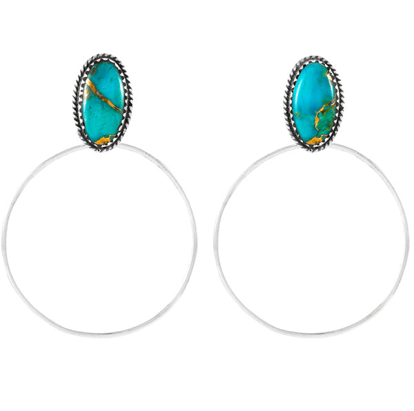 Matrix Turquoise Earrings Sterling Silver E1449-C84