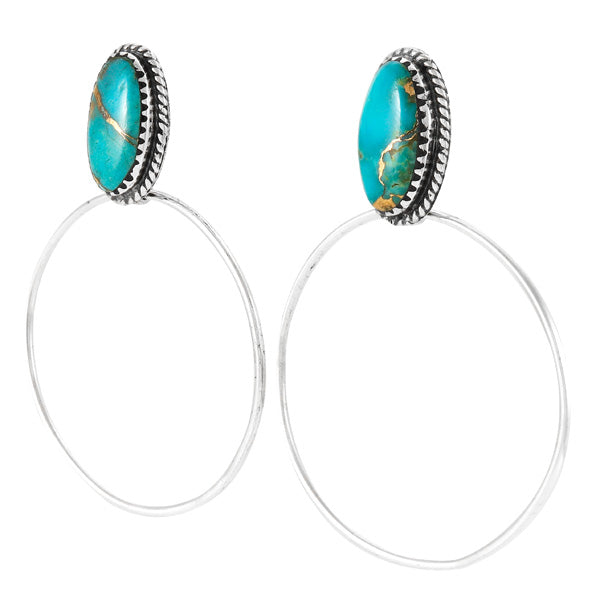 Matrix Turquoise Earrings Sterling Silver E1449-C84