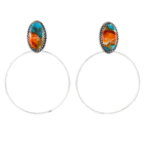Spiny Turquoise Earrings Sterling Silver E1449-C89