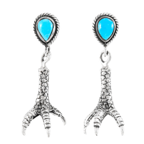 Eagle Claws Turquoise Earrings Sterling Silver E1450-C75