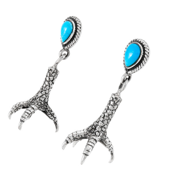 Eagle Claws Turquoise Earrings Sterling Silver E1450-C75