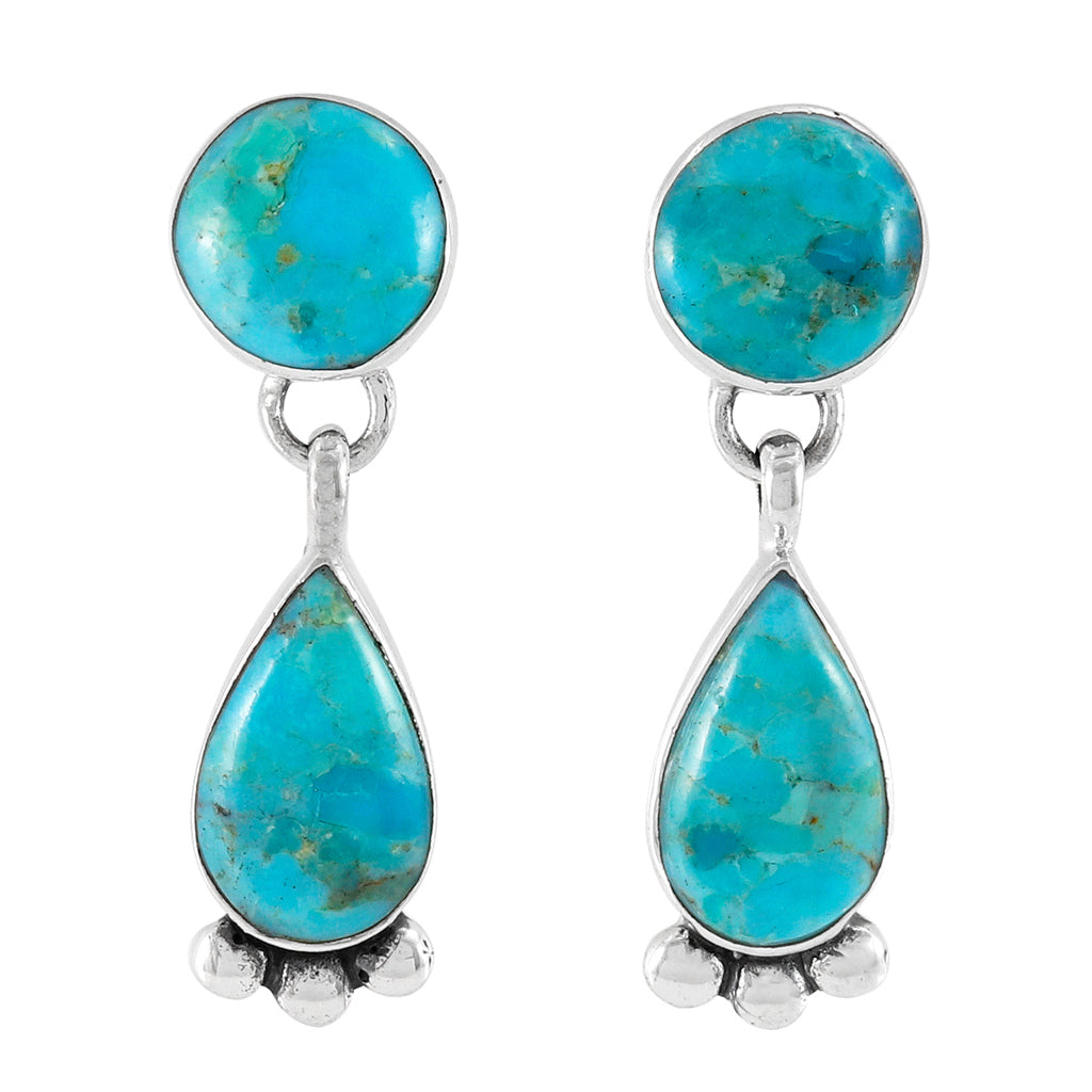 Turquoise Earrings Sterling Silver E1451-C75