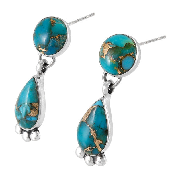 Matrix Turquoise Drop Earrings Sterling Silver E1451-C84