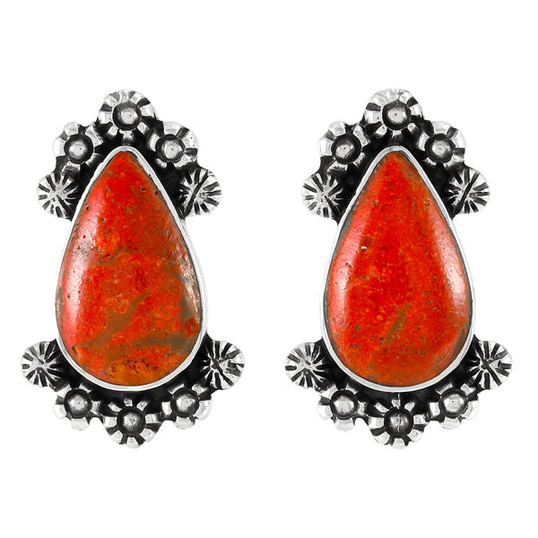Coral Earrings Sterling Silver E1454-C74