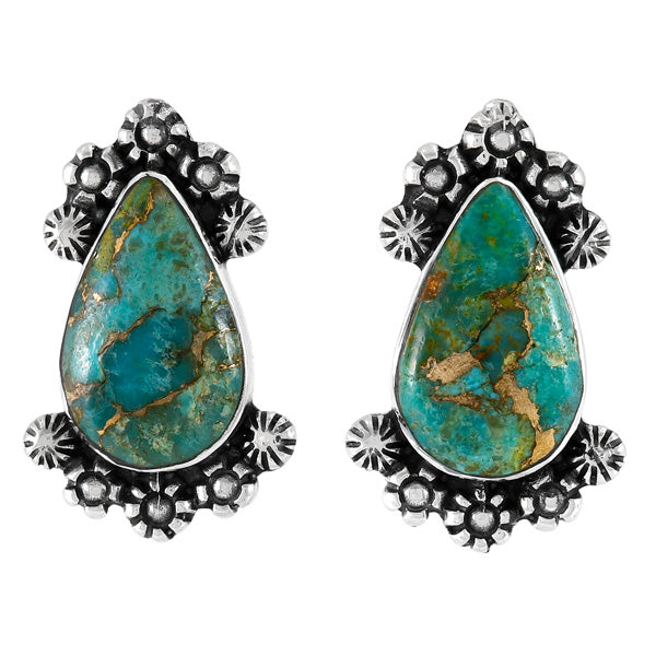 Matrix Turquoise Drop Earrings Sterling Silver E1454-C84