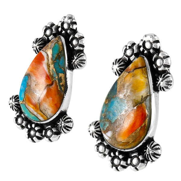 Spiny Turquoise Earrings Sterling Silver E1454-C89