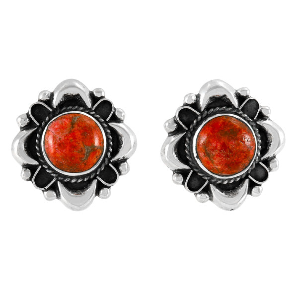 Coral Earrings Sterling Silver E1455-C74