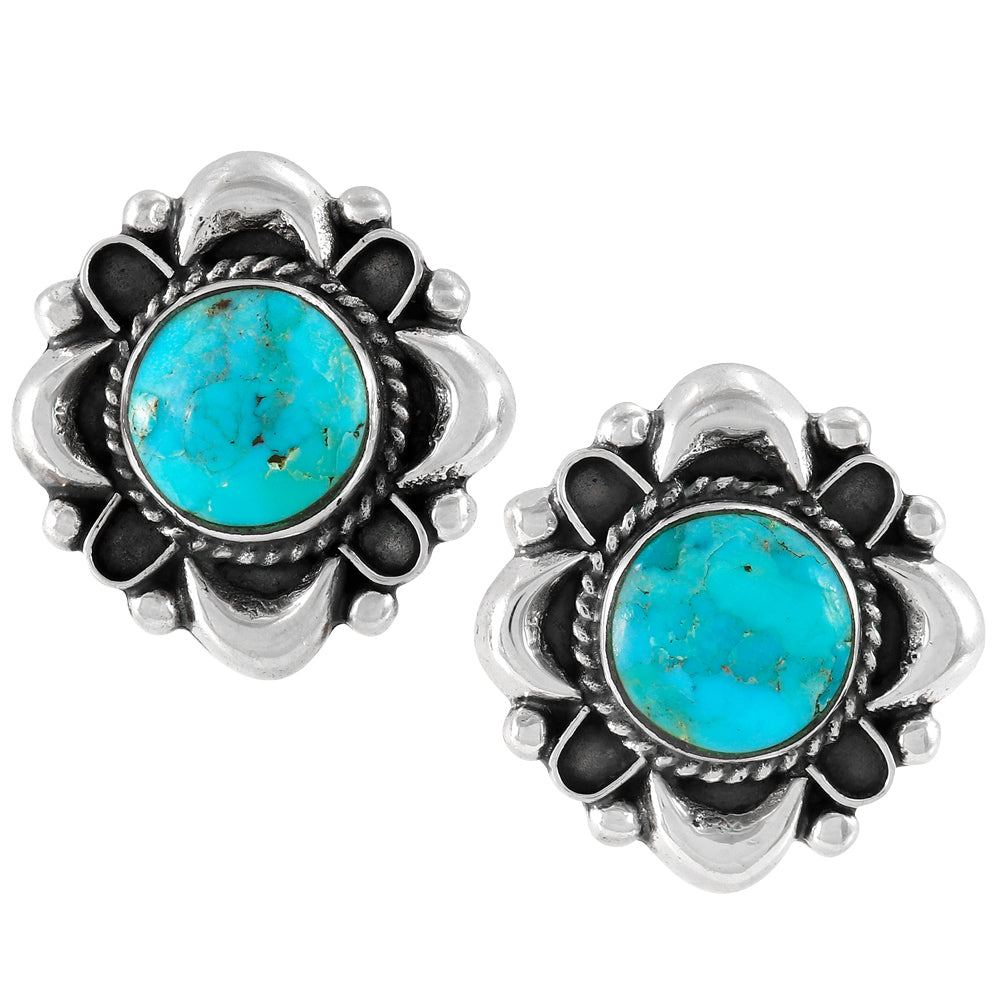 Turquoise Earrings Sterling Silver E1455-C75
