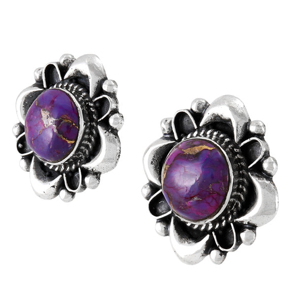 Purple Turquoise Earrings Sterling Silver E1455-C77