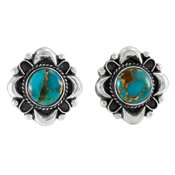 Matrix Turquoise Drop Earrings Sterling Silver E1455-C84