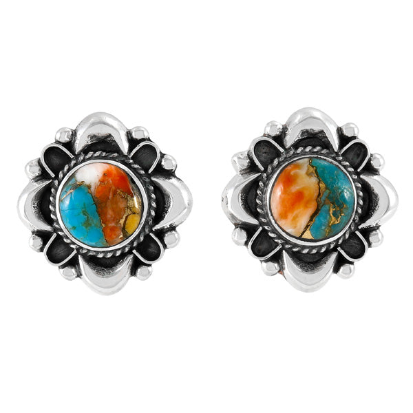 Spiny Turquoise Earrings Sterling Silver E1455-C89