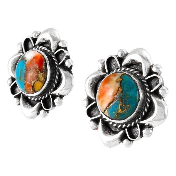 Spiny Turquoise Earrings Sterling Silver E1455-C89