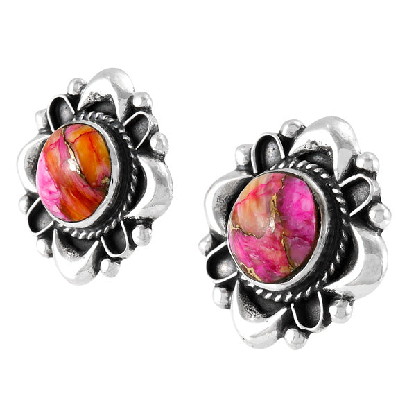 Plum Spiny Earrings Sterling Silver E1455-C92