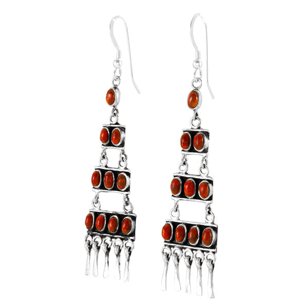 Coral Earrings Sterling Silver E1457-C74