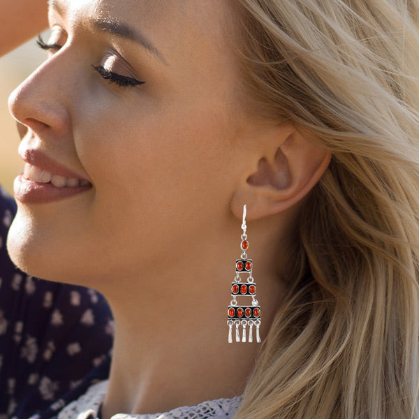 Coral Earrings Sterling Silver E1457-C74