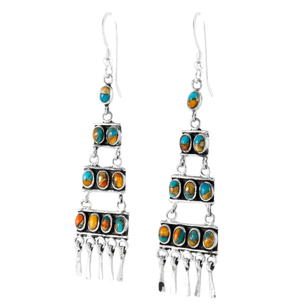 Spiny Turquoise Earrings Sterling Silver E1457-C89