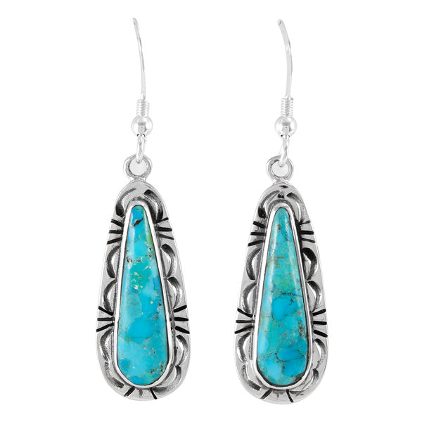 Turquoise Earrings Sterling Silver E1459-C75