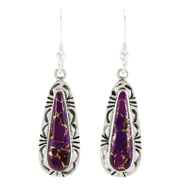 Purple Turquoise Earrings Sterling Silver E1459-C77