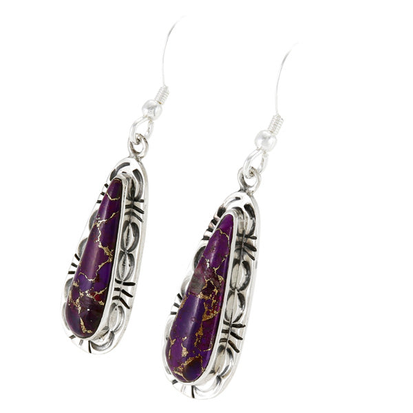 Purple Turquoise Earrings Sterling Silver E1459-C77