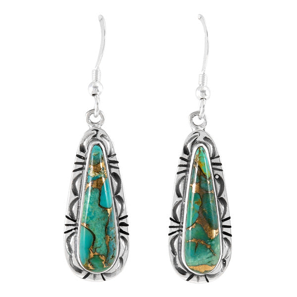 Matrix Turquoise Drop Earrings Sterling Silver E1459-C84