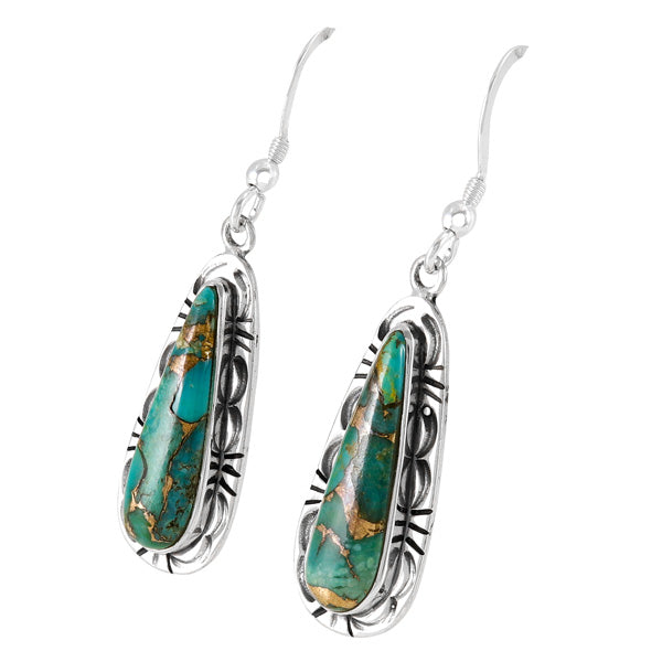 Matrix Turquoise Drop Earrings Sterling Silver E1459-C84