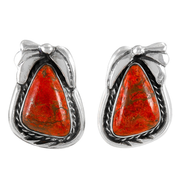 Coral Earrings Sterling Silver E1460-C74