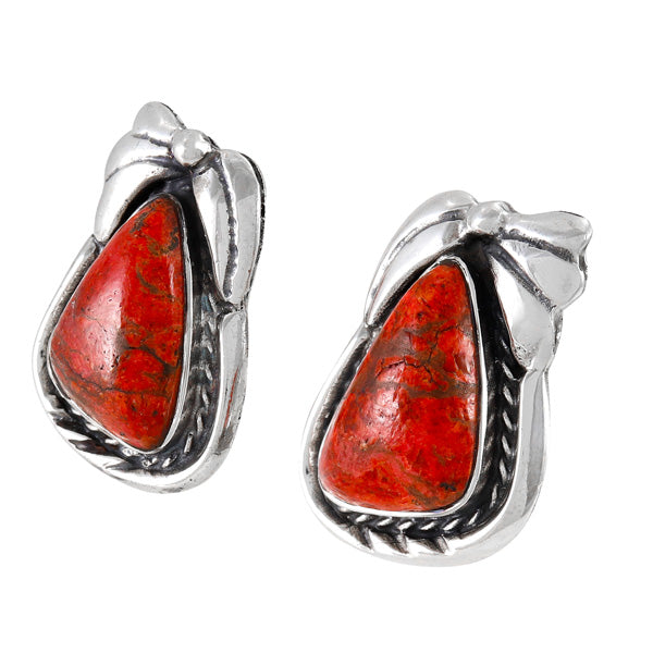 Coral Earrings Sterling Silver E1460-C74