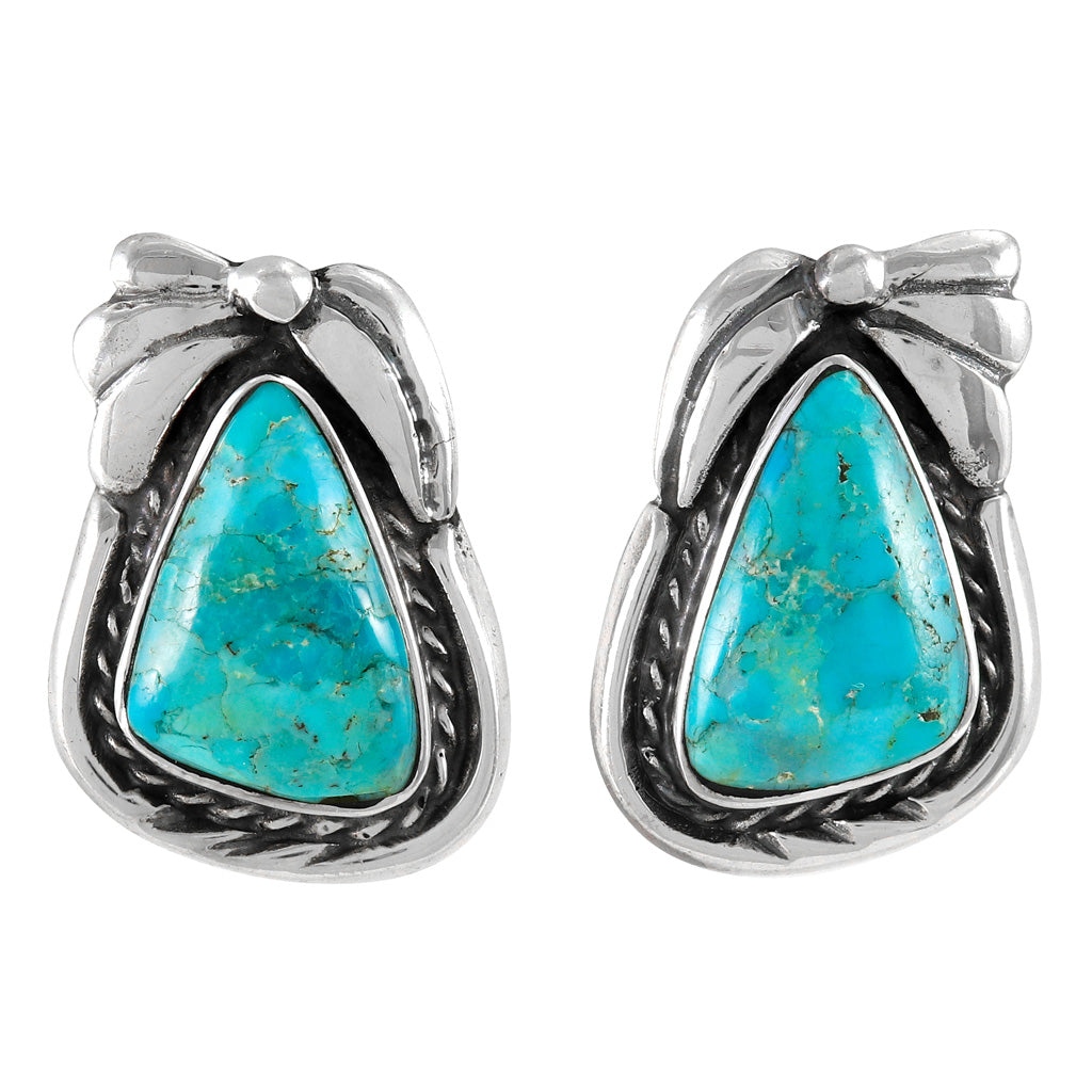 FINAL CLEARANCE - Turquoise Earrings SilveryCopper™ E1460-SB-C75