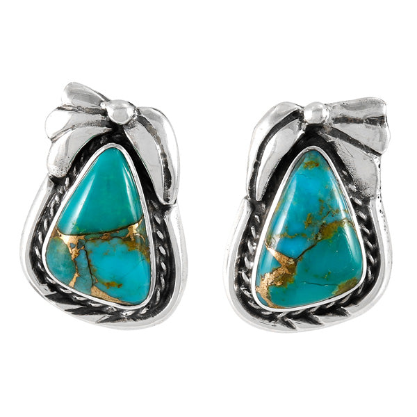 Matrix Turquoise Drop Earrings Sterling Silver E1460-C84