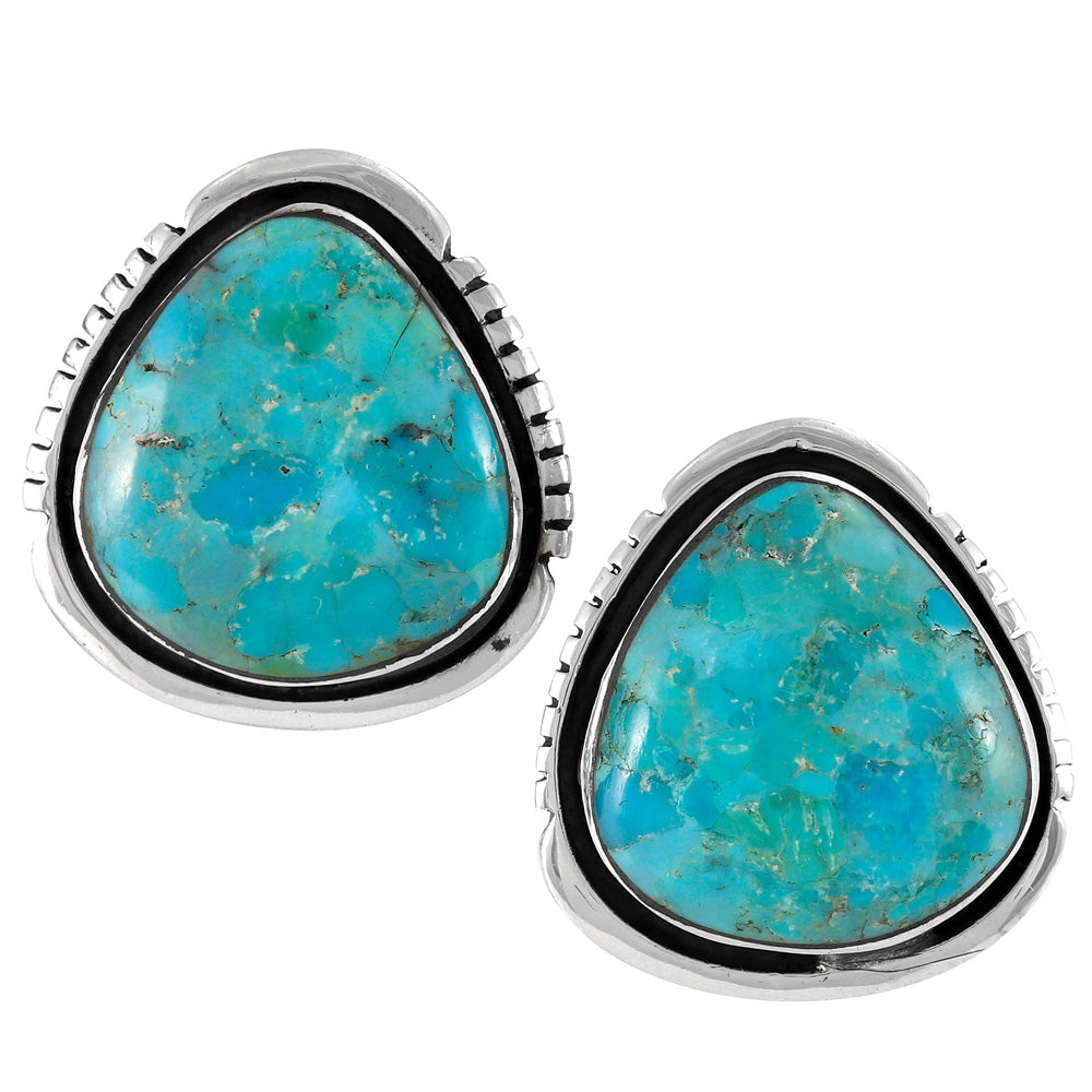 Turquoise Earrings Sterling Silver E1461-C75