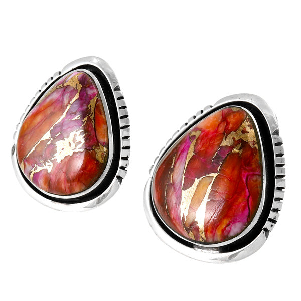 Plum Spiny Earrings Sterling Silver E1461-C92